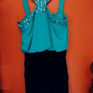 Short Formal Teal Dress